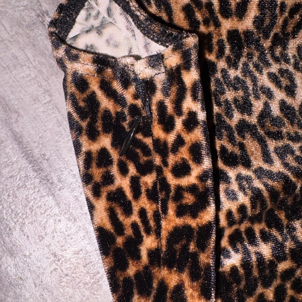 NWT Good American Formal Velvet High Neck Cheetah Leopard Print Maxi Dress XL - Picture 13 of 16